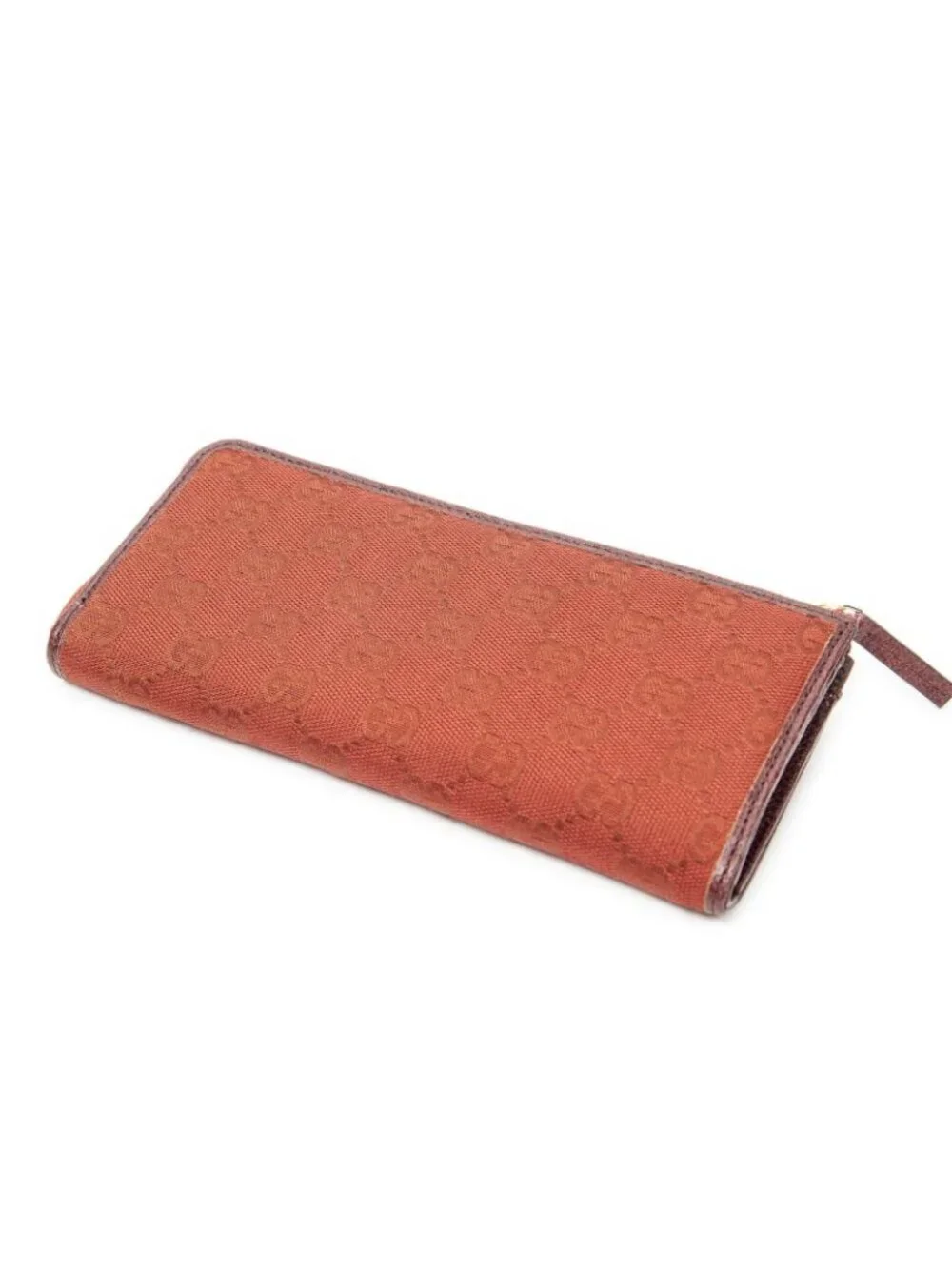 ★SOLD★ Gucci L-shaped Zip Around Wallet Red GG Canvas - Picture 2 of 5